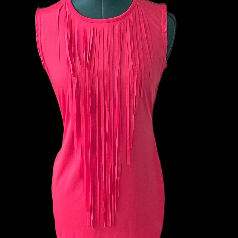 Short Fringe Style Pink Dress